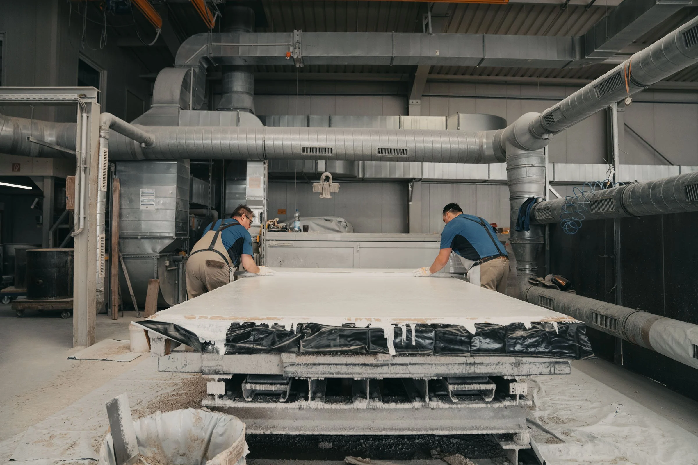 Ausglätten der Mischung auf der Gussform