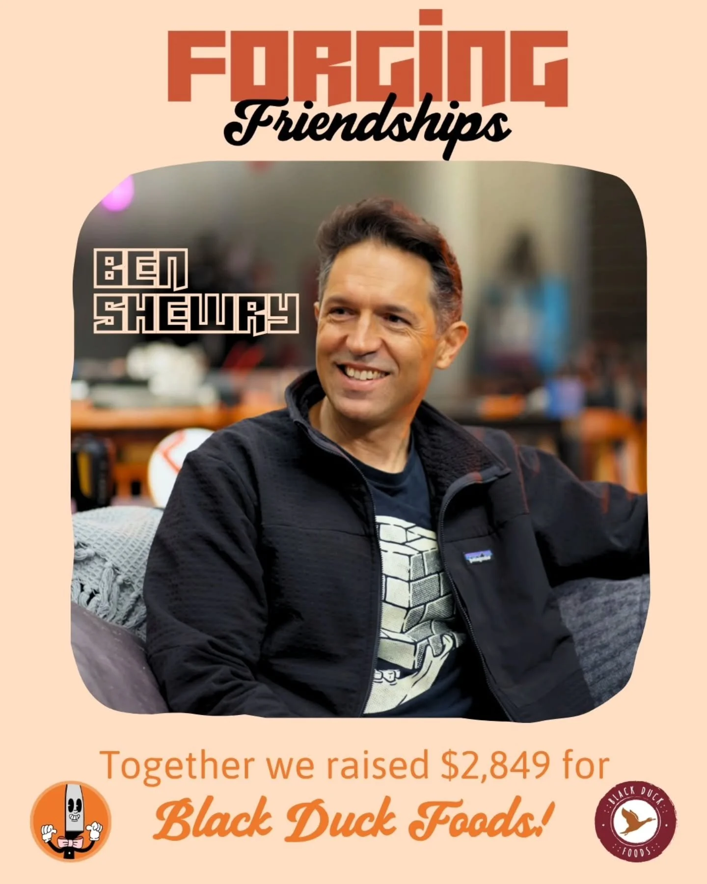 Thank you to all the raffle ticket holders who helped us raise an incredible $2,849 for @blackduckfoods🔥

Ben Shewry was the first guest for the pilot episode of Forging Friendships on YouTube &mdash; an interview-style series where a creative guest