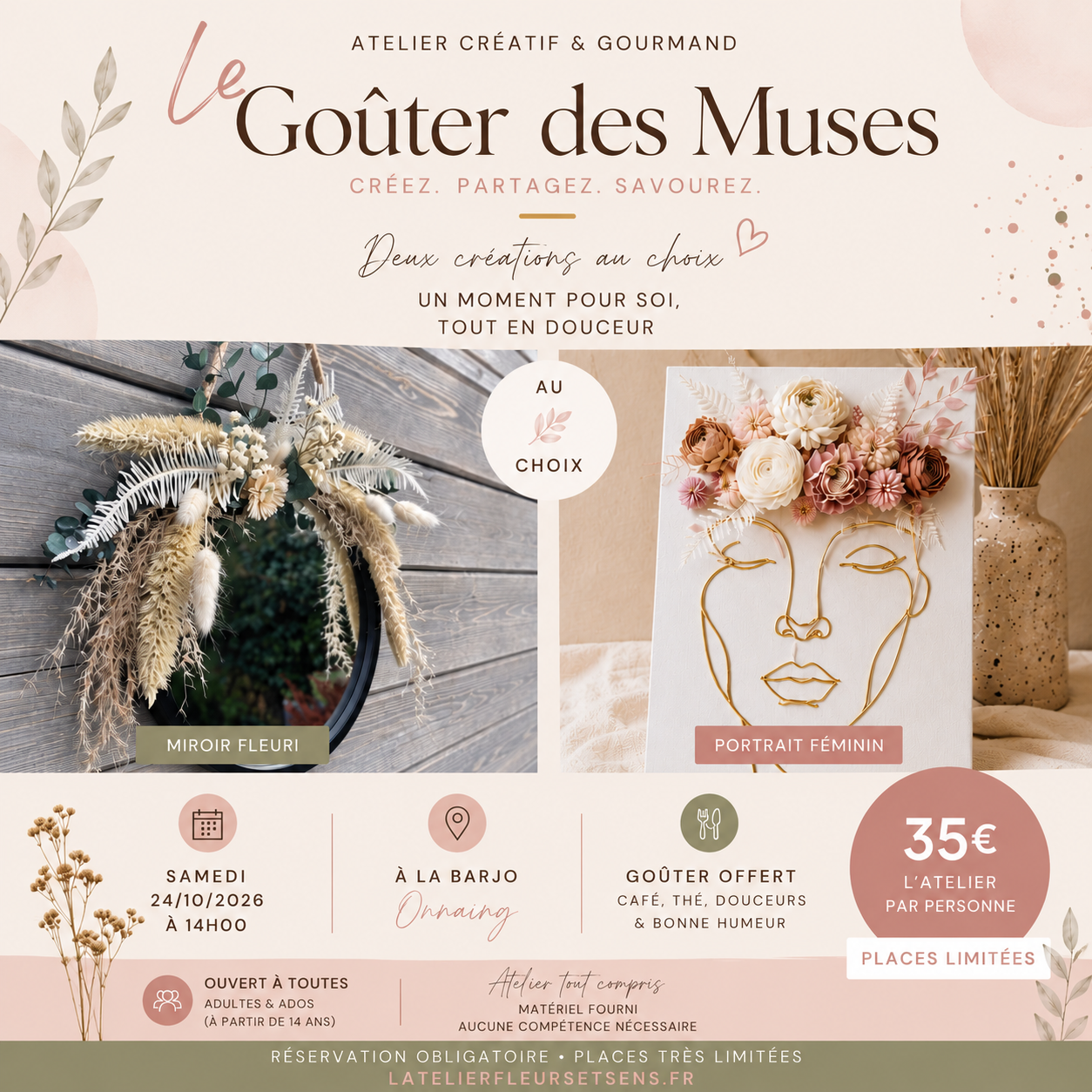 Le Goûter des Muses – Atelier créatif et gourmand - Paiement intégral 35€