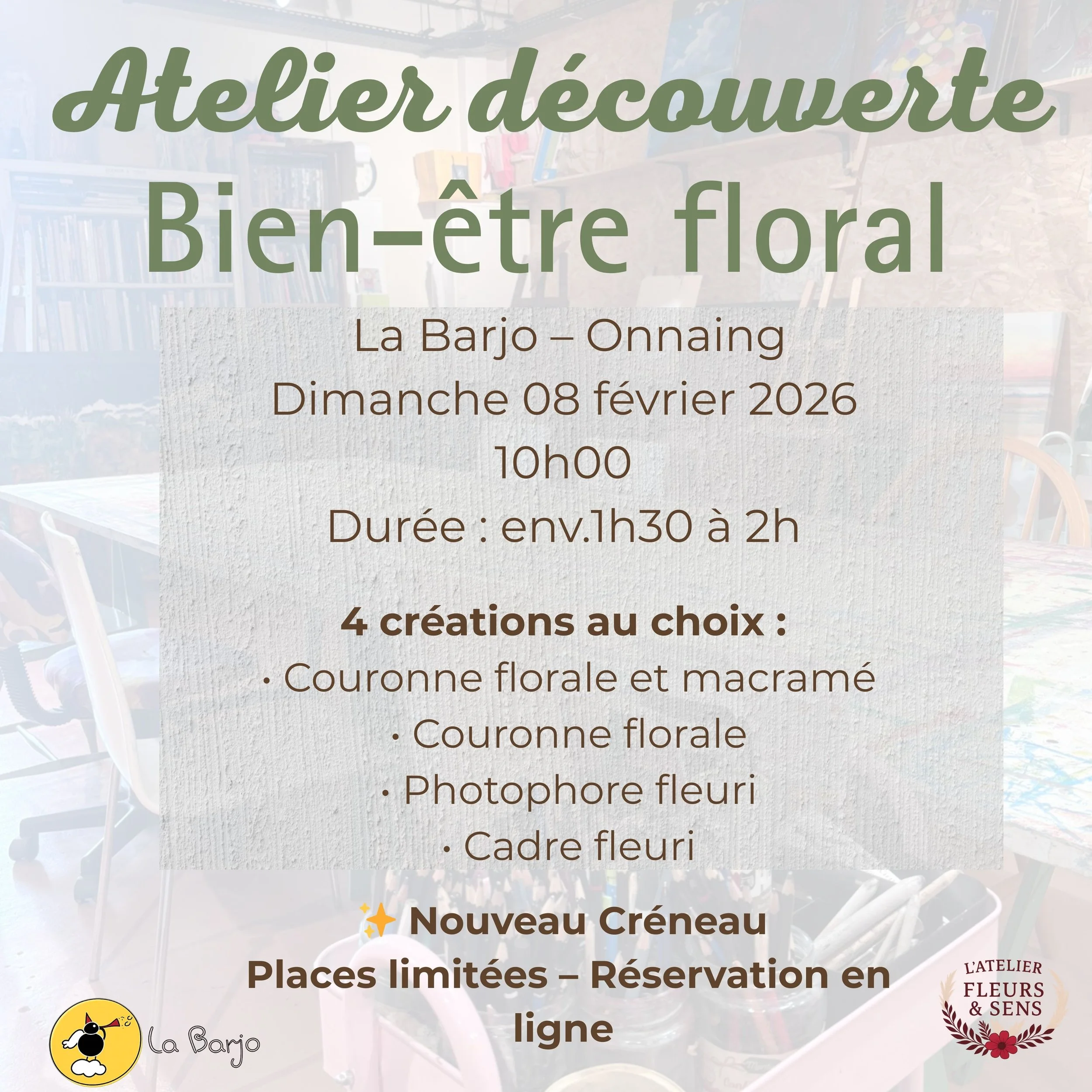 Atelier Découverte La Barjo - 11€ - acompte de 30%