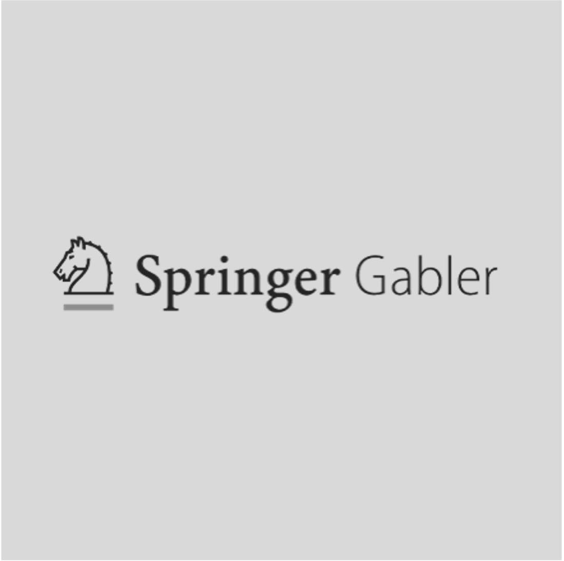 Logo von Springer Gabler mit einem stilisierten Pferdekopf und dem Unternehmensnamen auf grauem Hintergrund.