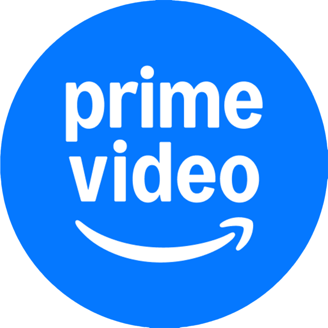 Amazon Prime Video logo with white text on a blue background.