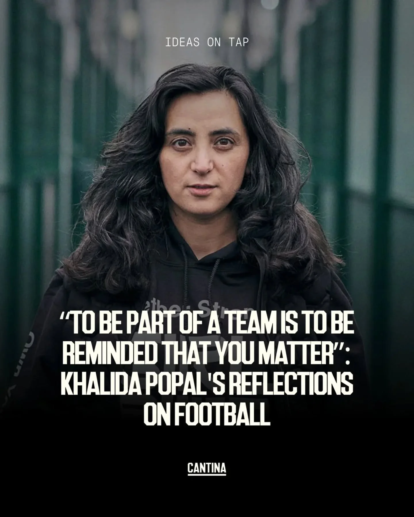 "To be part of a team is to be reminded that you matter": Khalida Popal's reflections on football

@khalida_popal_girlpower is the former captain of the Afghanistan Women&rsquo;s National Team @afghan.wnt, founder of Girl Power @girlpower_g