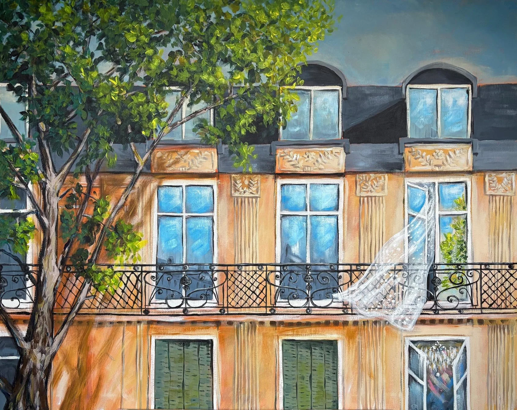 Facades de Paris II / Le Voile Blanc (92 x 73)
