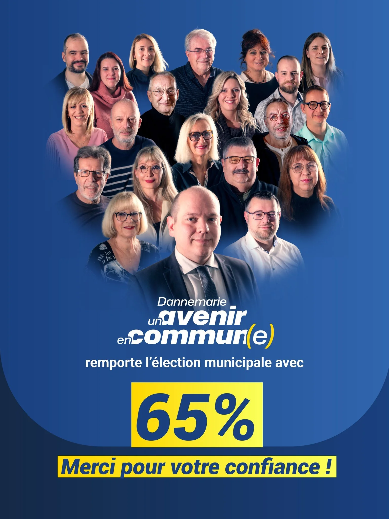 🗳 Merci, Dannemarie ! 🙏

Ce soir, c&rsquo;est avec une immense &eacute;motion et une profonde gratitude que nous partageons notre victoire aux &eacute;lections municipales.

Sur 1522 inscrits, vous avez &eacute;t&eacute; 995 &agrave; voter,  une be