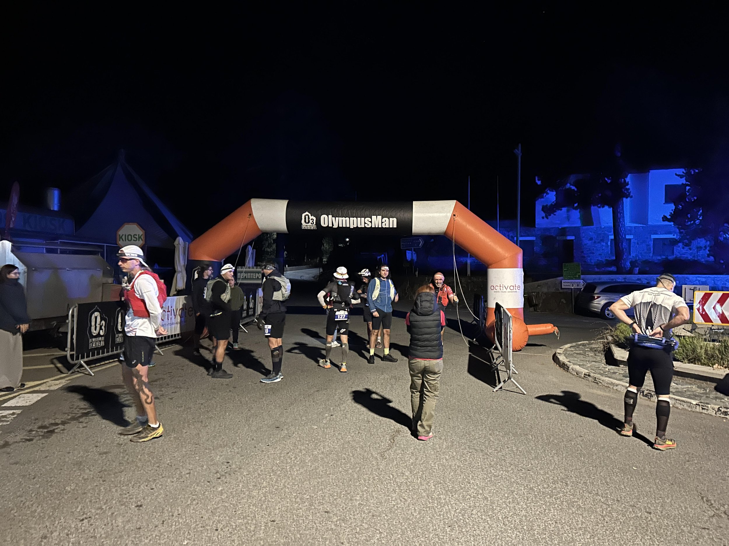 Trail running at the start of Olympus Man 72km Ultra in the Troodos Mountains, Cyprus