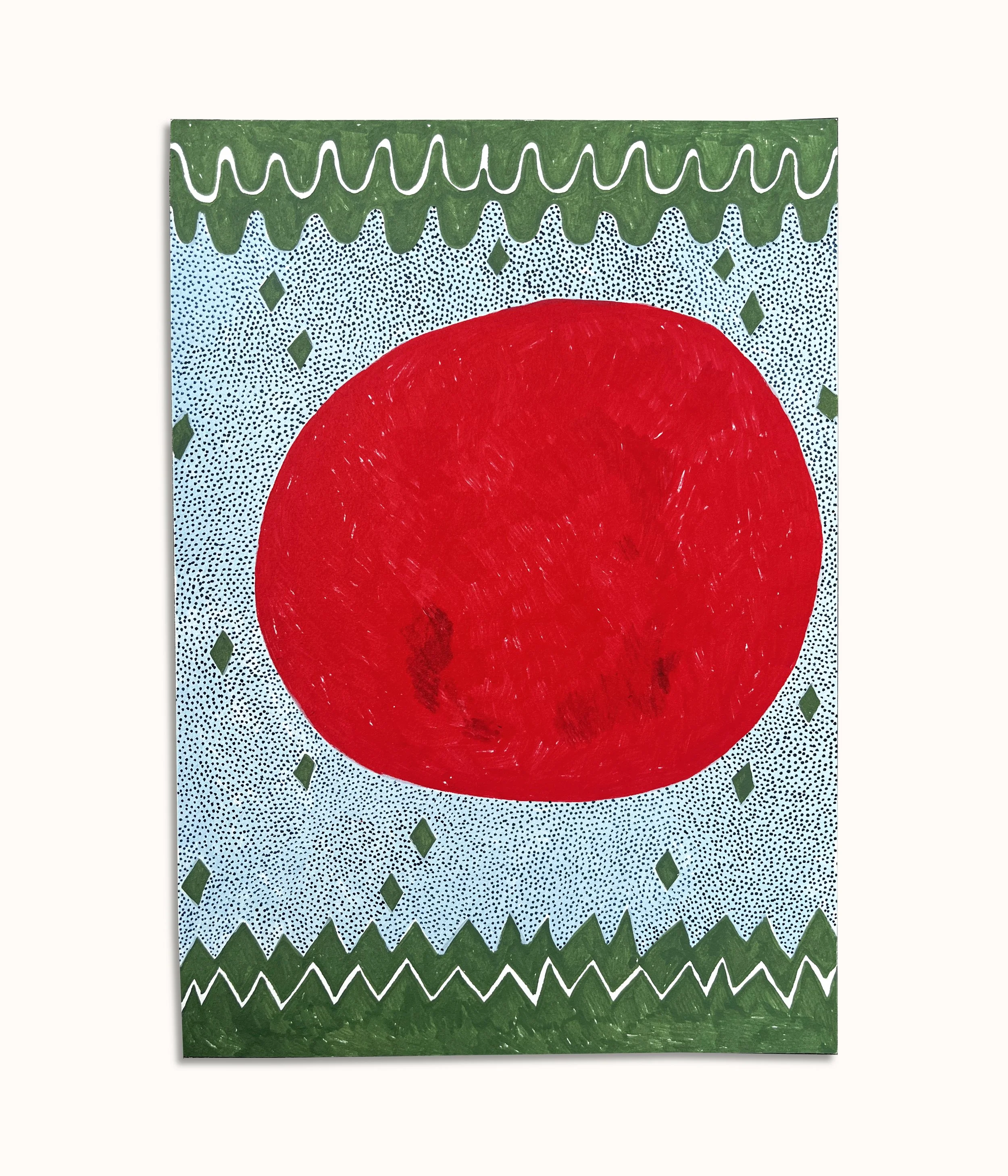 Rød sol (Red sun) 29,7x42