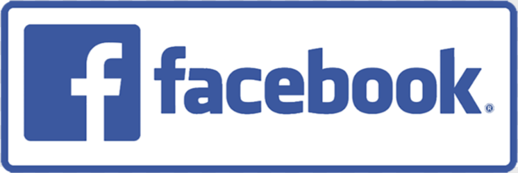 Facebook logo with its name inside a rectangular border.