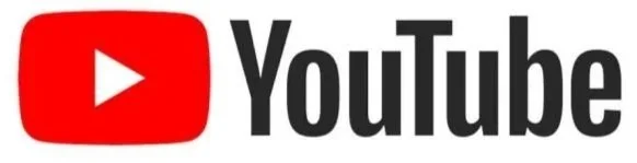 YouTube logo with red play button icon and black text on a white background.