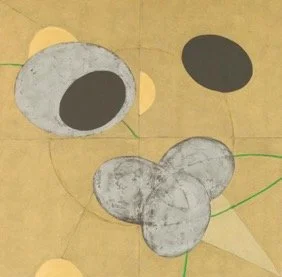   Initial Circumstances     Oil, acrylic, and polyester on canvas 120 cm x 120 cm, 2013-2014