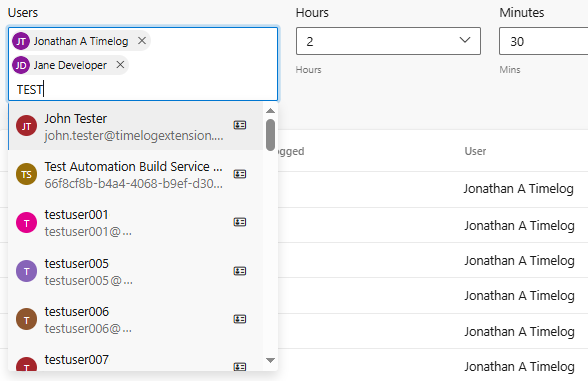 Log Time To Many Users