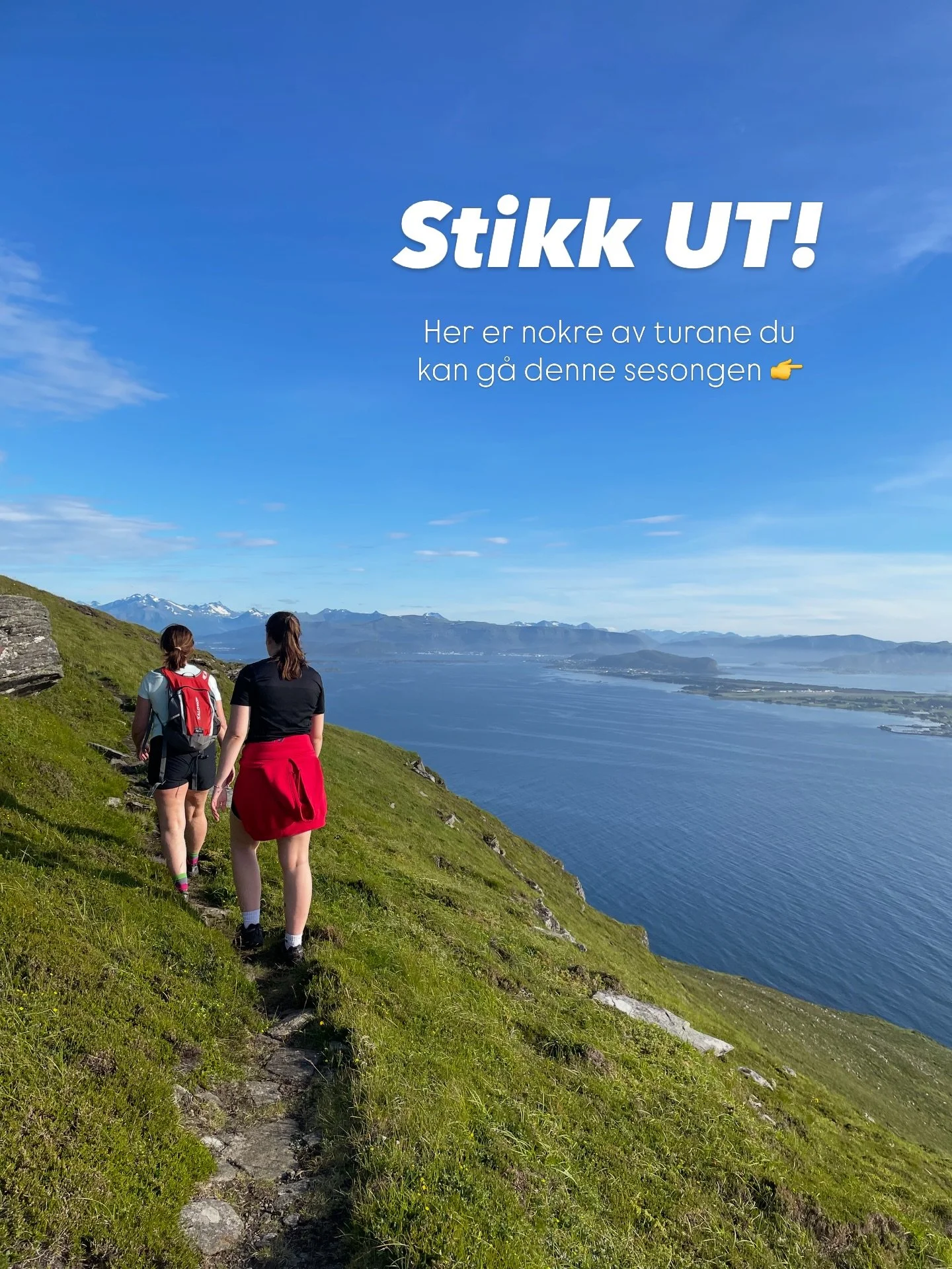 Stikk uuuuuut! Men p&aring; ekte, i dag startar sommarsesongen til @stikkut 🌞 Det betyr at du finn ein haug med fine turar i Stikk UT!-appen som du ka nyte samtidig som du konkurrerar mot vennar, familie og kollegaer om &aring; samle mest poeng gjen