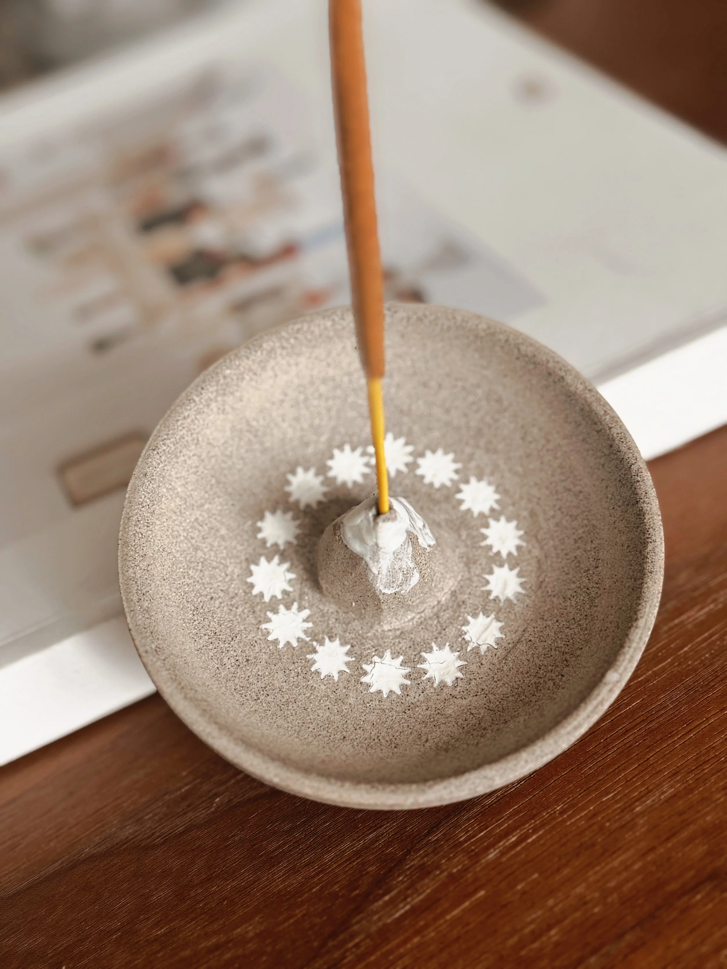 Mountain Incense Holder with Porcelain Inlay