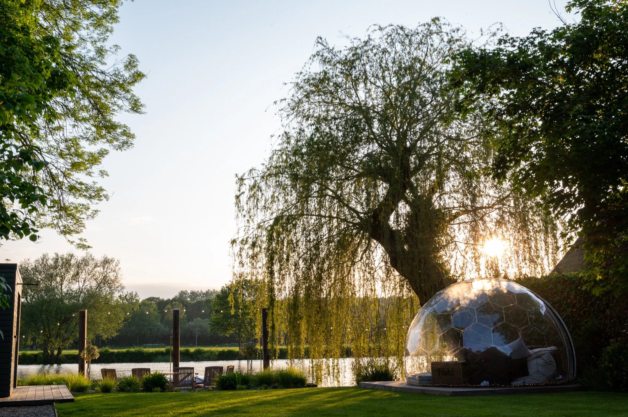 The river bank with bubble 