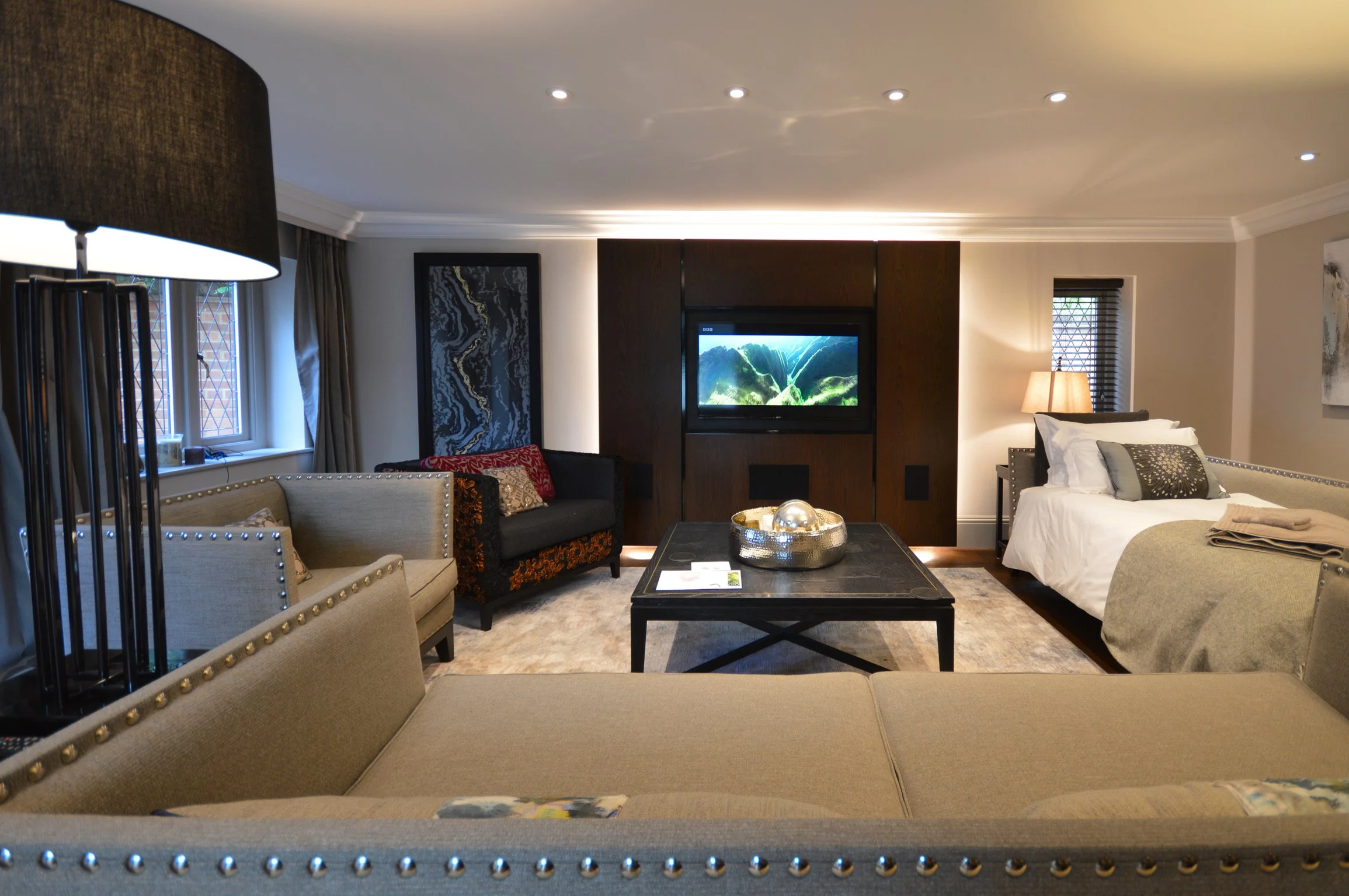 Kestrel or cinema room with corner sofa and TV (this can also be set up with a single bed)