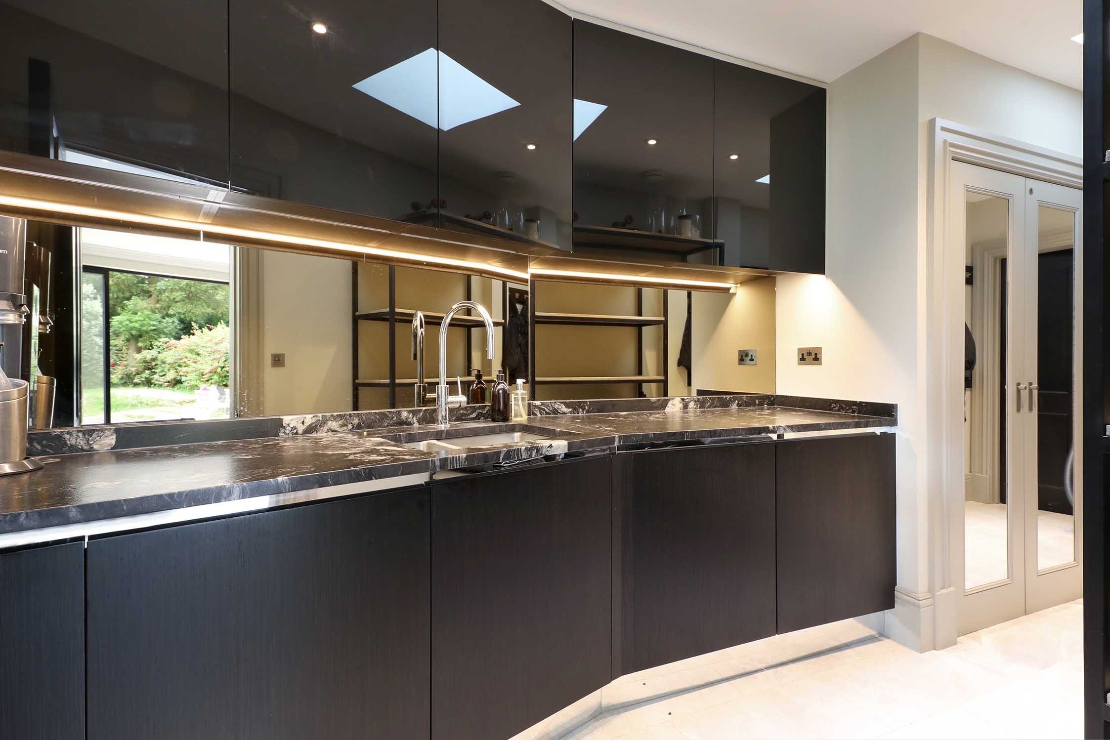 The prep kitchen off the main kitchen