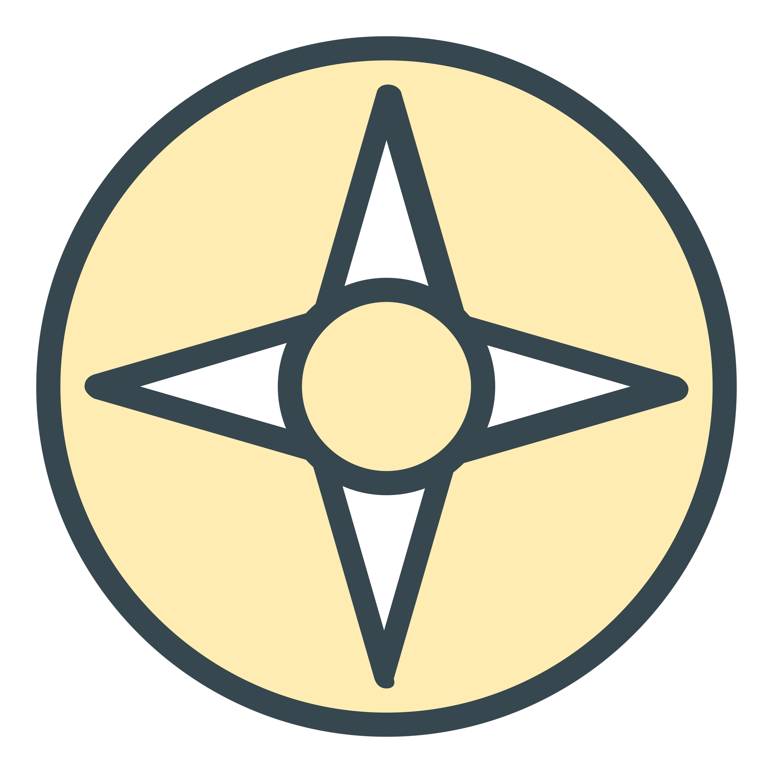 Illustration of a compass rose with a beige background and dark gray outlines.