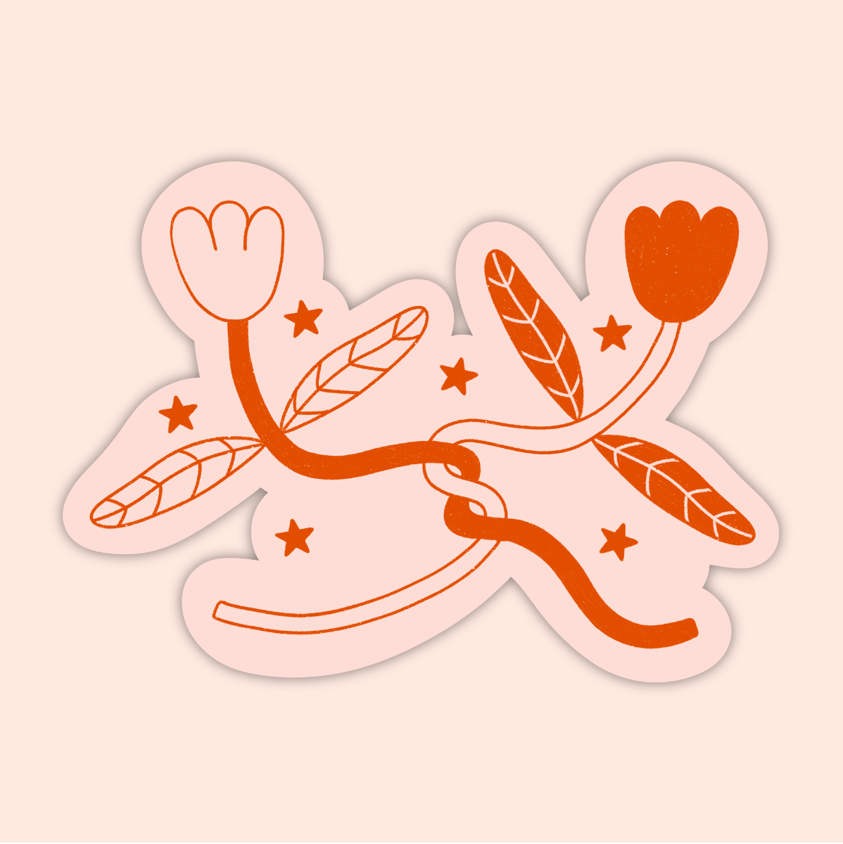 Intertwined Flowers Sticker