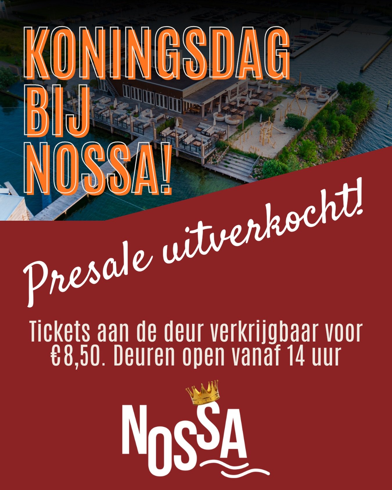 🧡Presale Uitverkocht voor Koningsdag!🧡
Wow, dat is hard gegaan!🥳 Binnen no-time waren de laatste online tickets uitverkocht. Maar geen zorgen, aan de deur zijn ook nog tickets beschikbaar. 
We zien je volgende week! 🥂