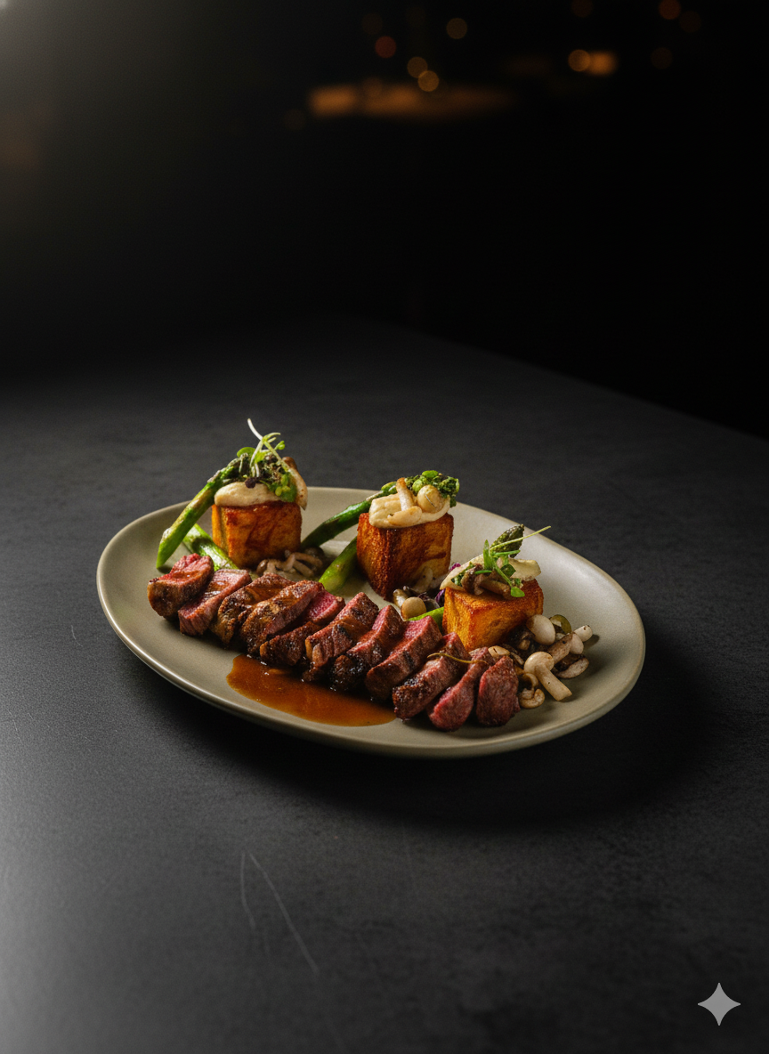 Groepsdinner Rotterdam aan het water | Chimicurri steak met asperges