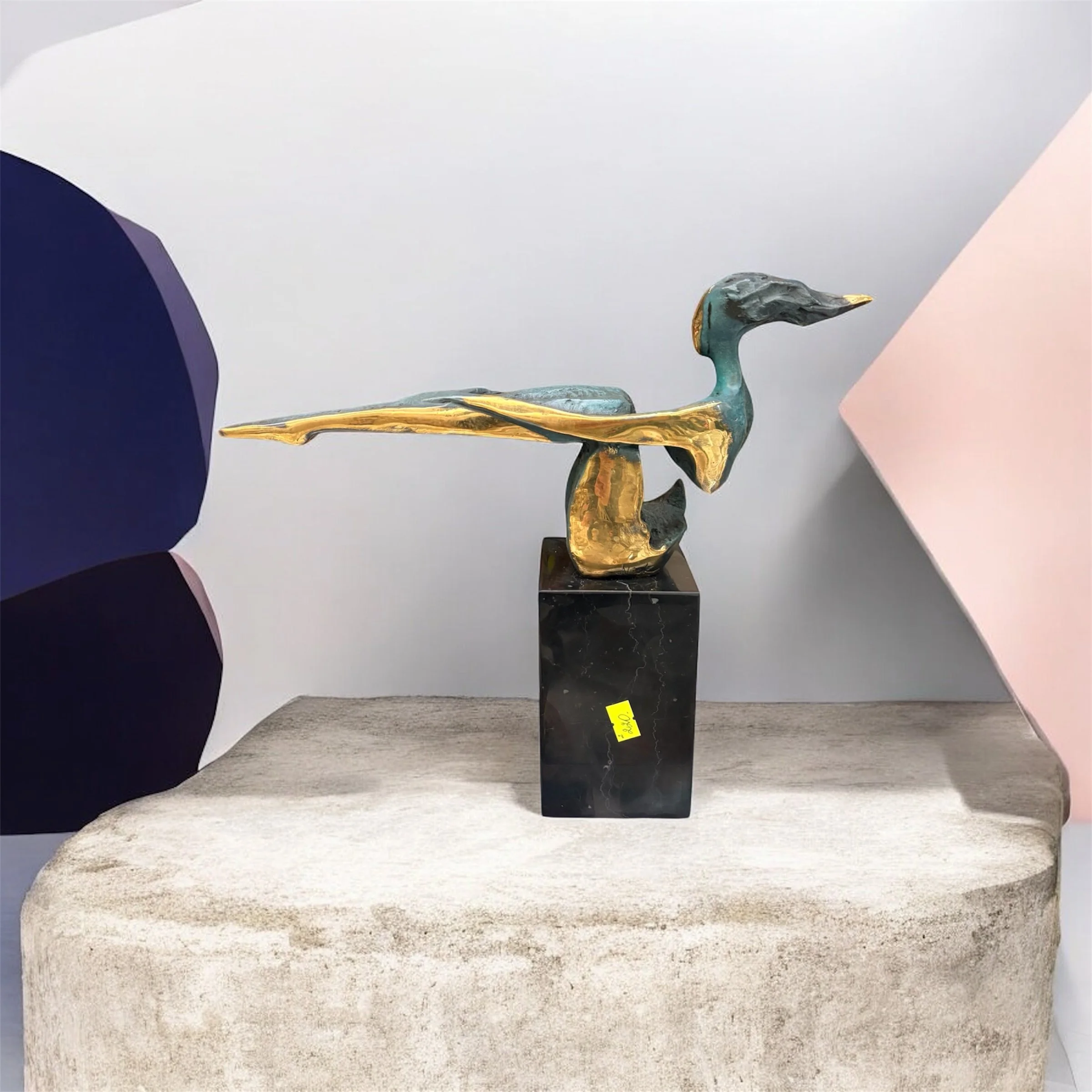 Brass and marble figurine