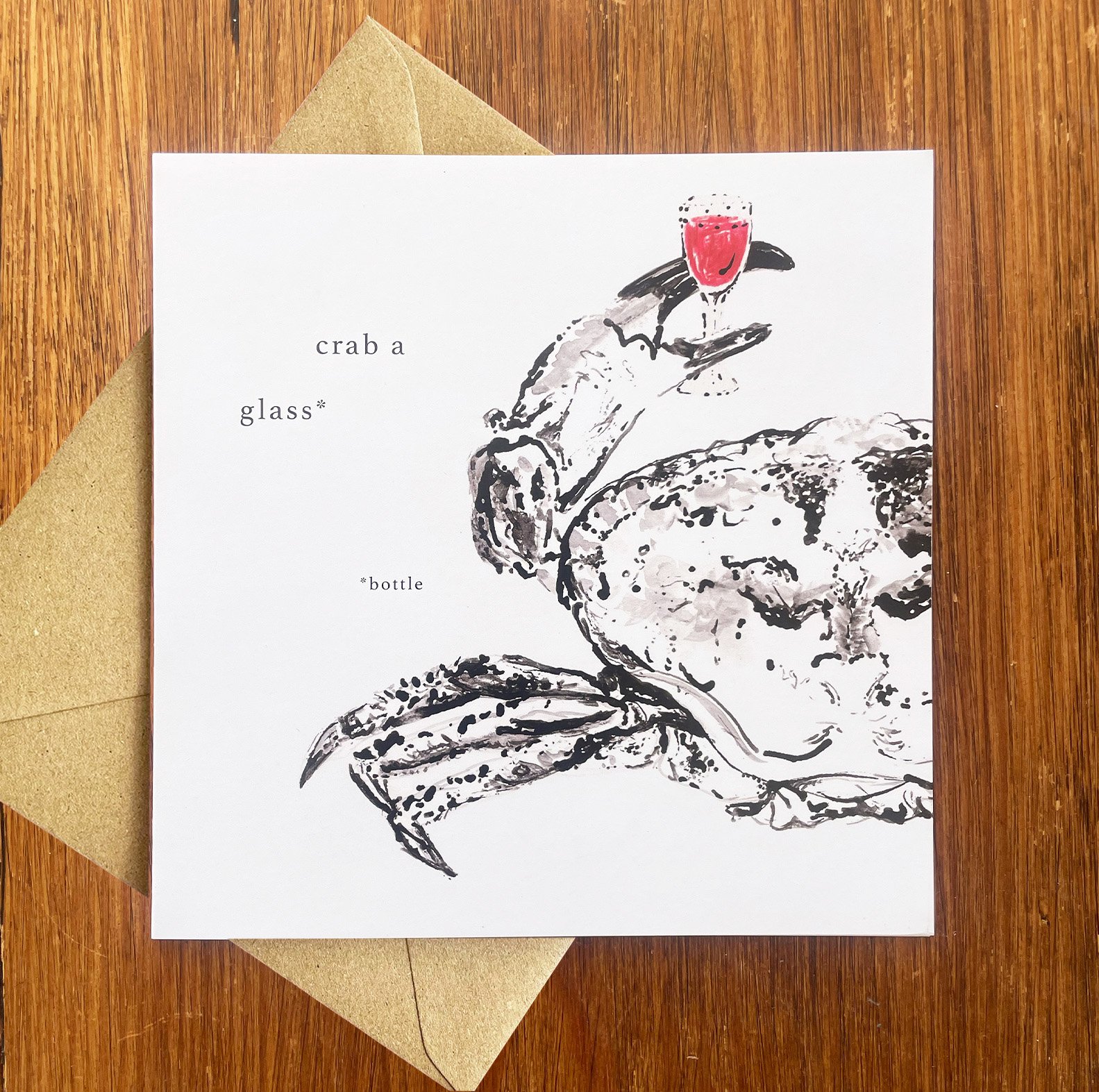 Crab a Glass Greetings Card