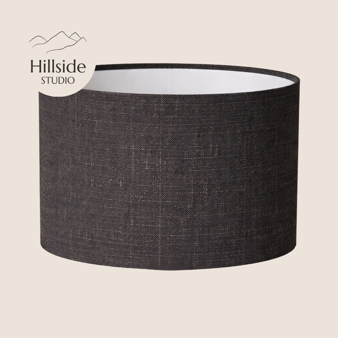 Charcoal Linen Drum Lampshade