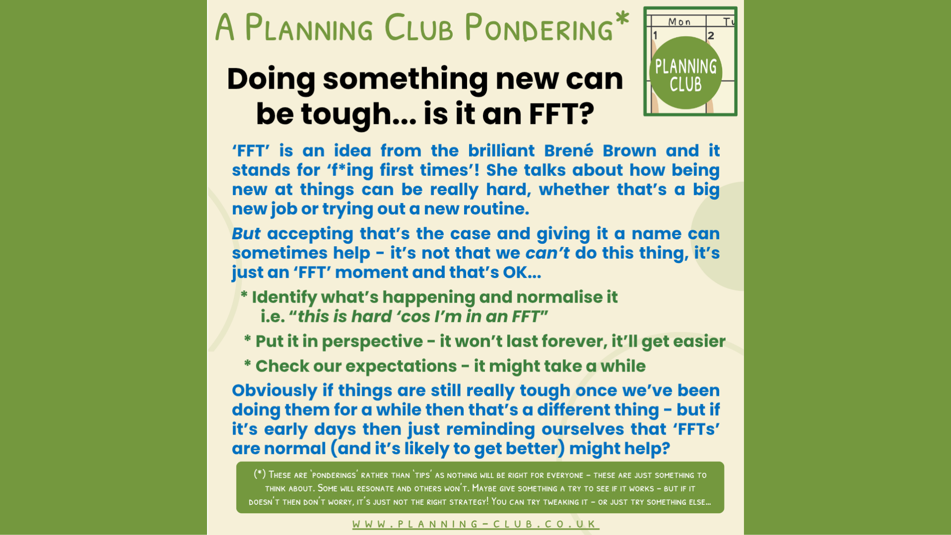 Doing something new can be tough… are you in an ‘FFT’?