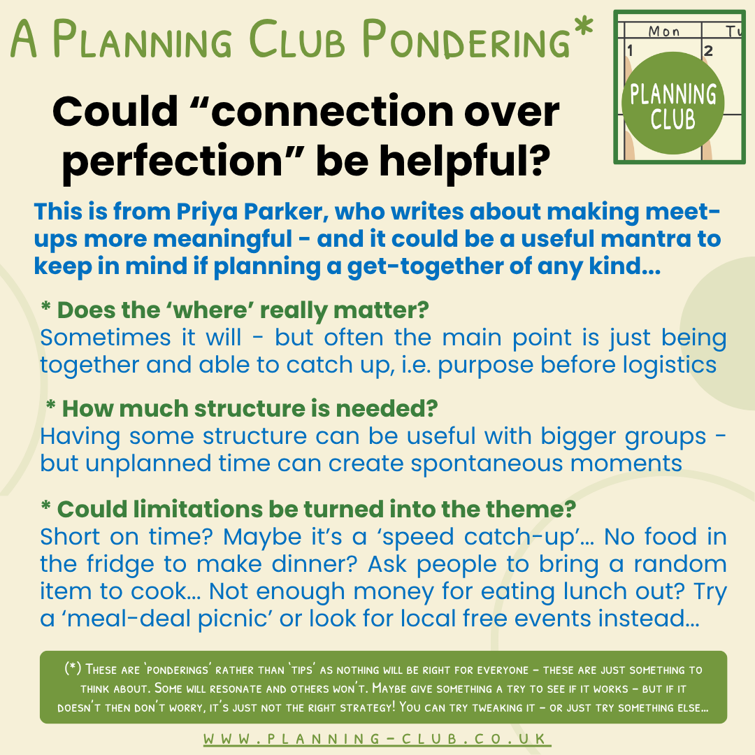 This picture is a summary of the blog post and a reminder that these are called ponderings rather than tips as nothing will be right for everyone. They won't all be relevant to you, but they're something to think about...