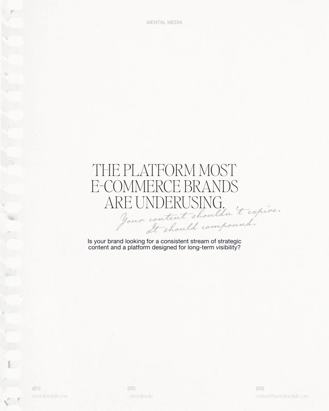 The reason I recommend Pinterest alongside monthly content creation is simple:

It allows your content to keep working.
Instagram builds community. Pinterest builds discovery.

When your brand has a consistent stream of strategic content and a platfo