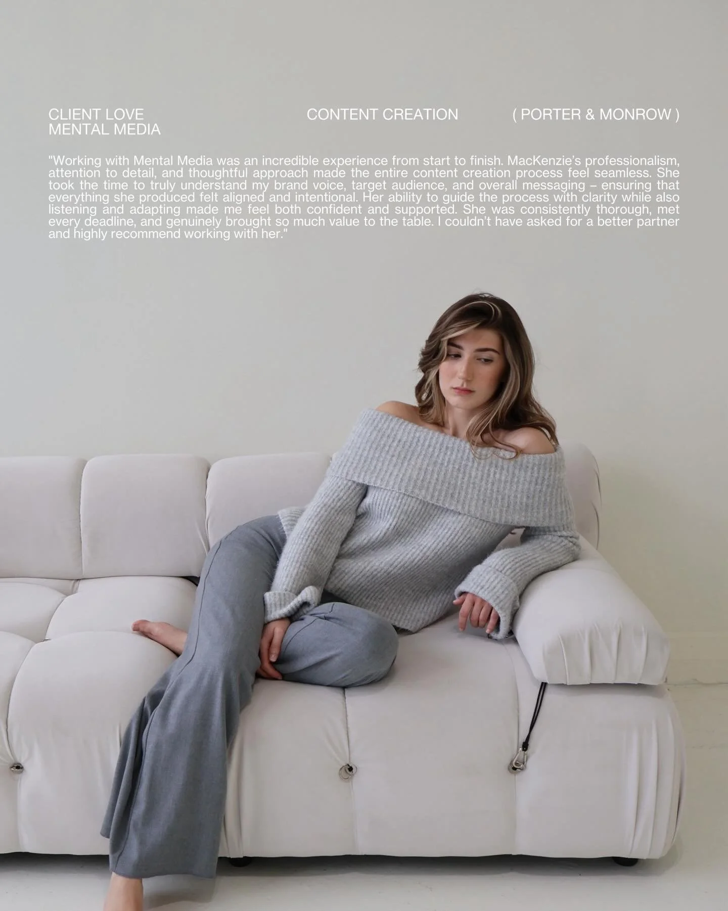 Feedback from a past project.

A thoughtful, considered approach to content creation that goes beyond just visuals. Focused on clarity, alignment, and building something that truly reflects the brand.

Grateful to work with those who value depth, int