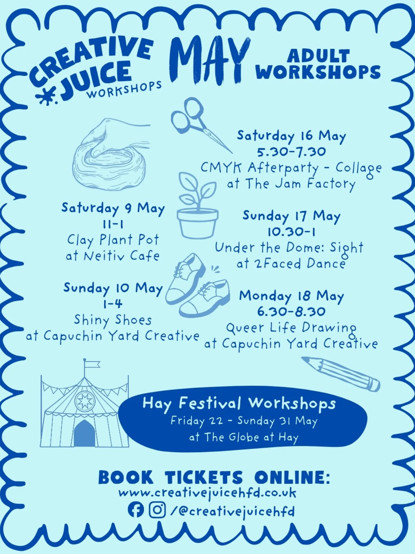 🌟 2 more workshops added this month! 🌟

✂️ FREE COLLAGE WORKSHOP 

I'll be at the @cmyk.festival after party on Saturday 16th Mayat @thejamfac from 5.40-7.30 running a FREE collage workshop upstairs! No need to book, just come upstairs and join in!