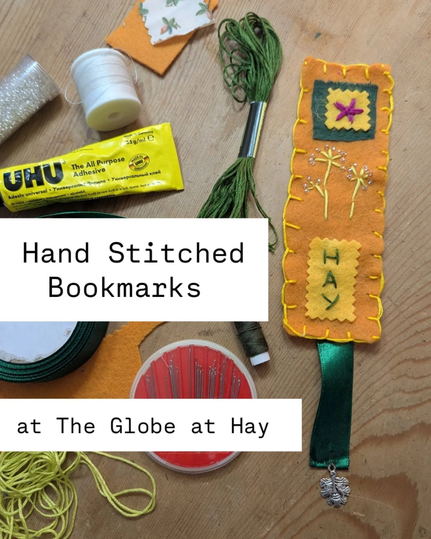 🎨 Craft workshops at @globeathay 🎨

Join us for a relaxing, creative workshop for book lovers making hand stitched bookmarks! 🎀

Fri 23 May 10.30-12.30
Tues 26 May 1.30-3.30
Fri 29 May 10.30-12.30

Using felt, embroidery silks, beads, ribbons and 