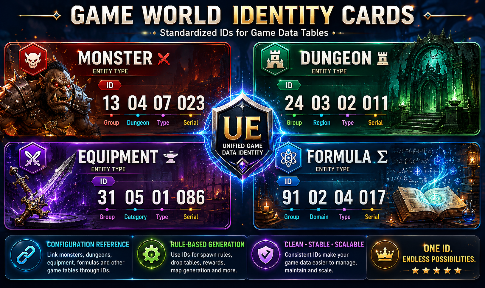 🎮 Game Table Design: Standardized ID Structure