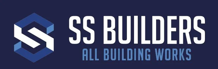 Logo for SS Builders with a geometric design and the text 'SS BUILDERS' and 'ALL BUILDING WORKS'.