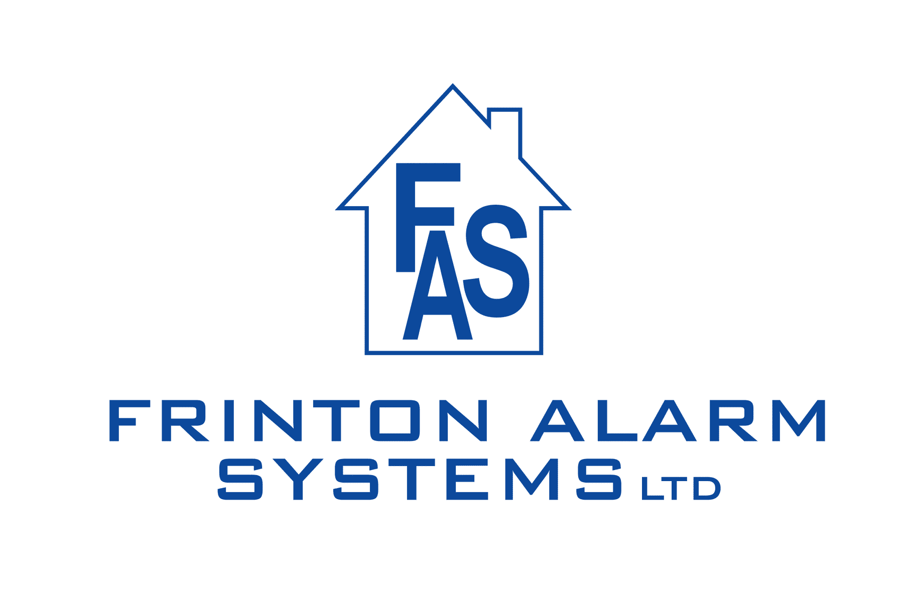 Logo of Frinton Alarm Systems Ltd featuring a house outline with the initials 'FAS' inside and the company name below.