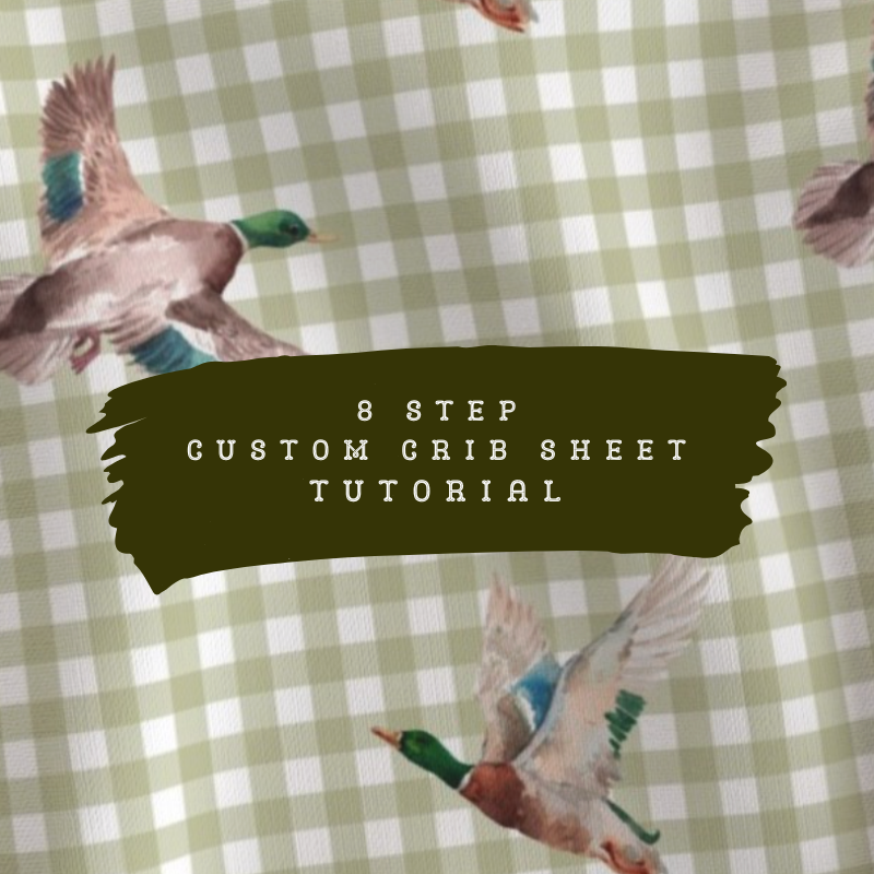 mallard duck on green gingham pattern design