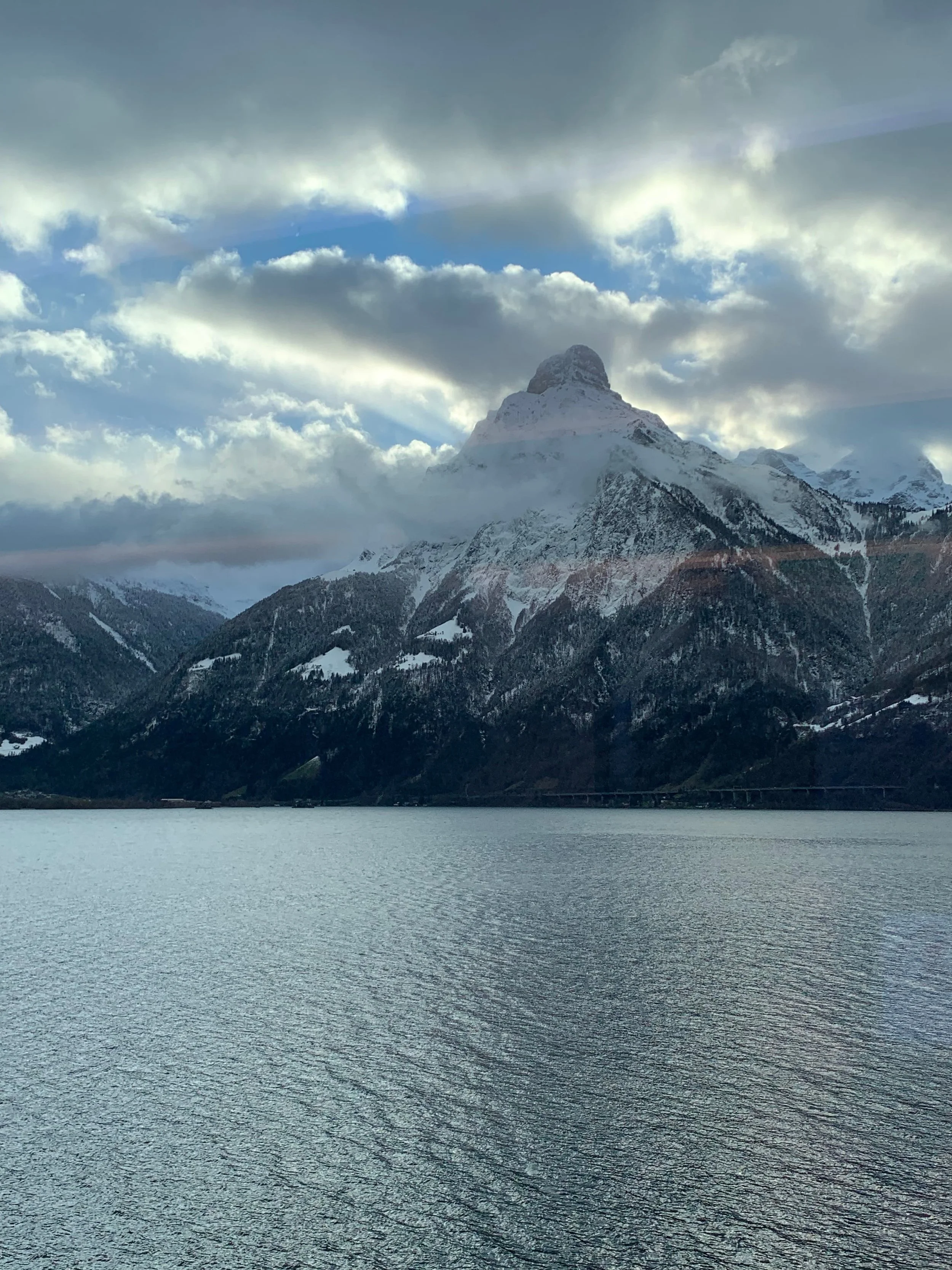 Riflesso di montagne sul lago verso Arth-Goldau visto dal treno: il tuo viaggio verso il successo professionale e aziendale in Svizzera con Ingryd