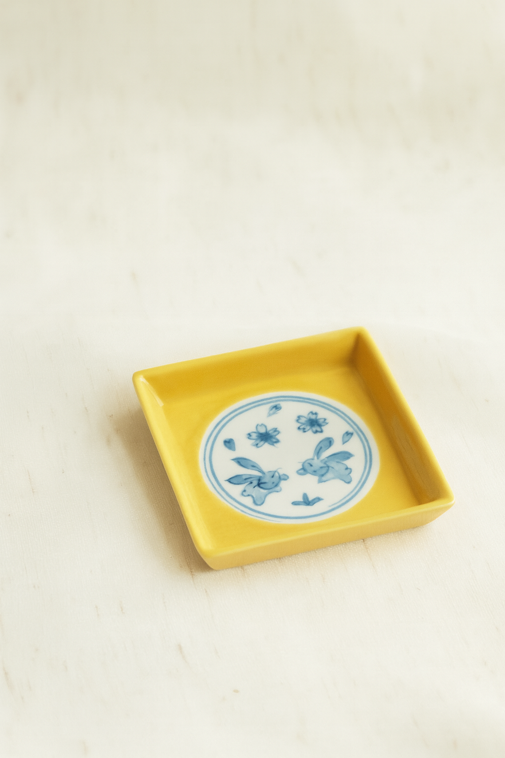 Sakura Rabbit Square Dish