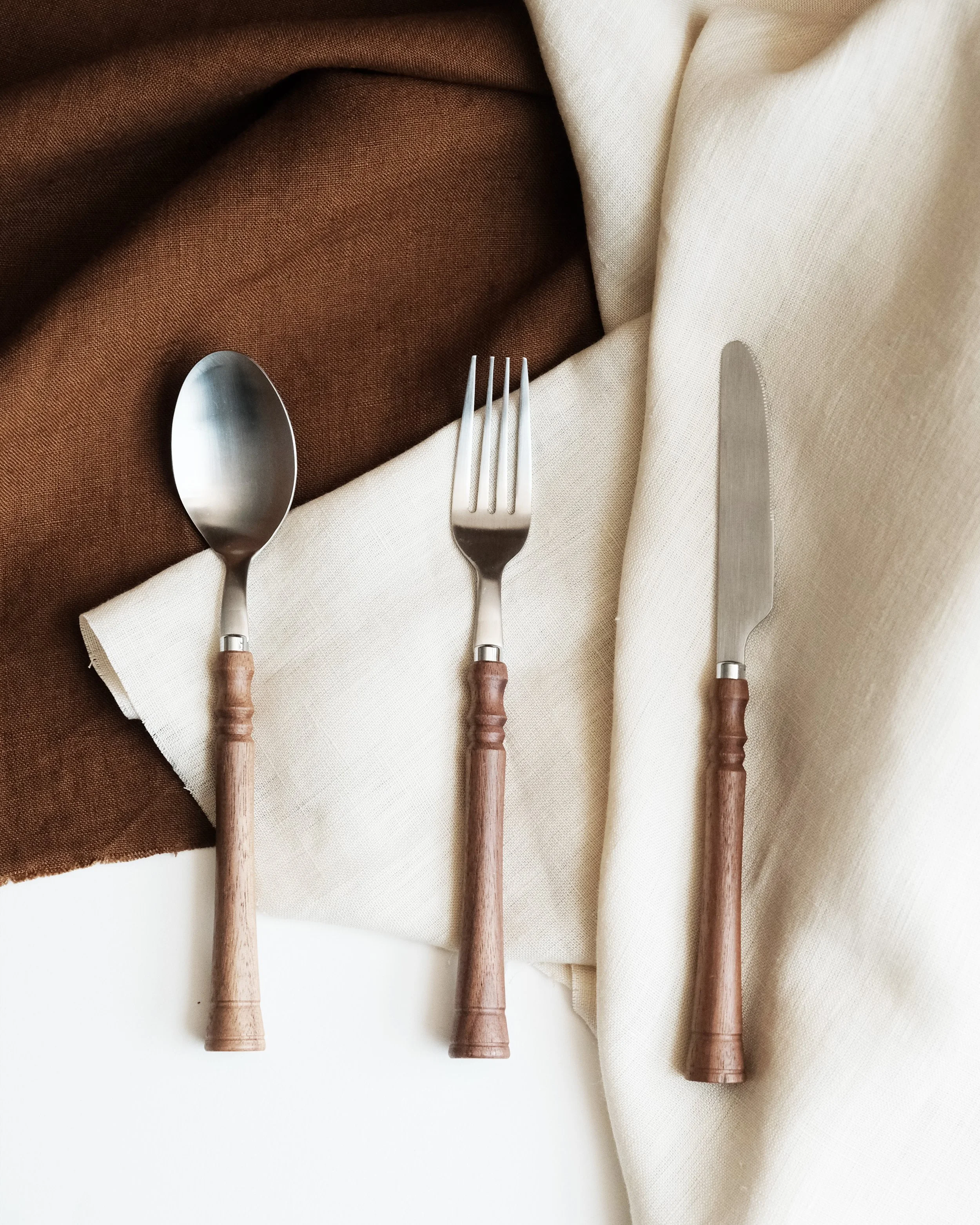 Rustic Wood Handle Cutlery Set of 3