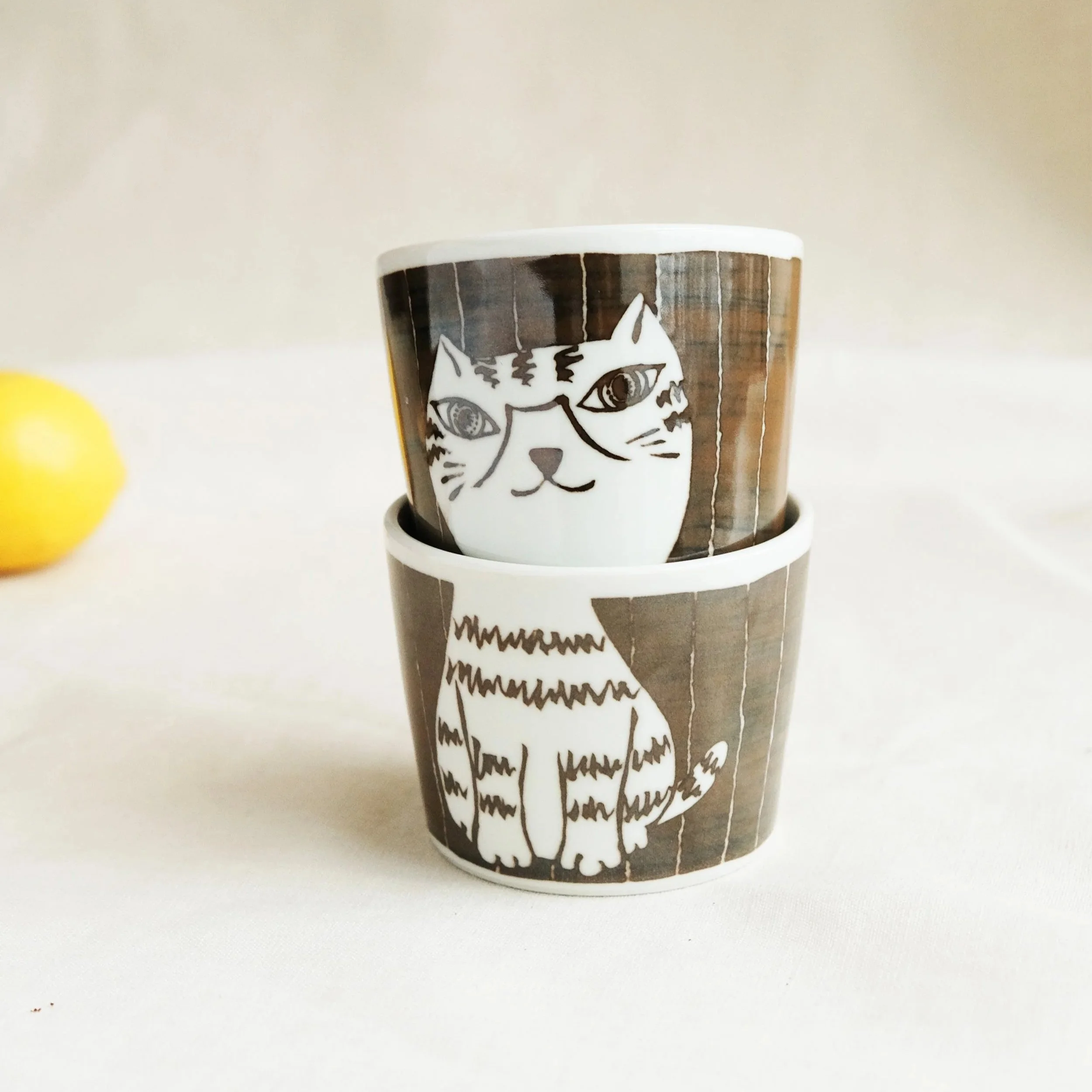 Stacking Cat Espresso Cup Set