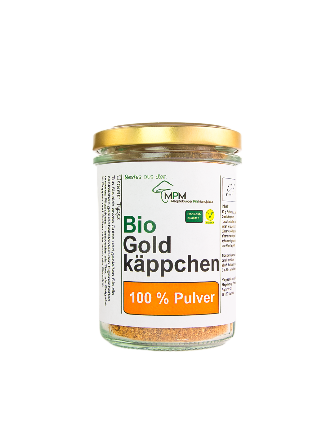 Bio Goldkäppchen Pulver im Schraubglas