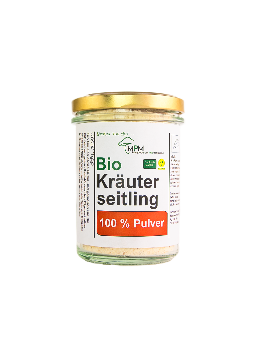 Bio Kräuterseitling Pulver im Schraubglas