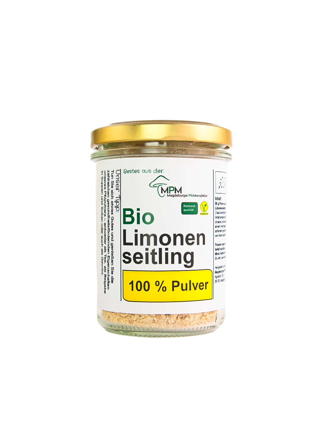 Bio Limonenseitling Pulver im Schraubglas