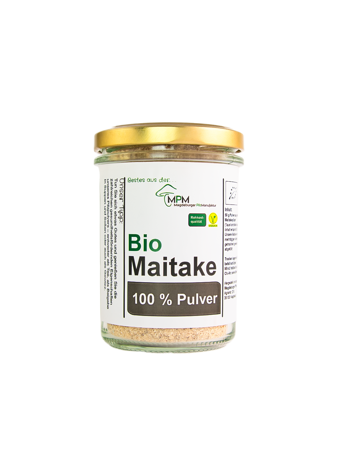 Bio Maitake Pulver im Schraubglas