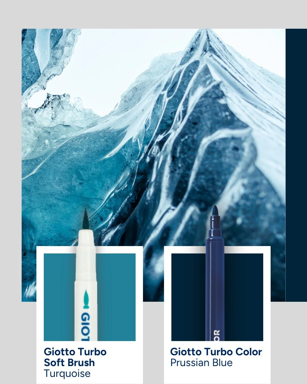 💙Blue Monday? Niente paura, il nostro antidoto contro la tristezza &egrave; una meravigliosa palette con tutte le sfumature di blu firmate #Giotto! 
 
🌊Dal turchese all&rsquo;acqua marina, dal cobalto all&rsquo;azzurro cielo, passando per il blu di