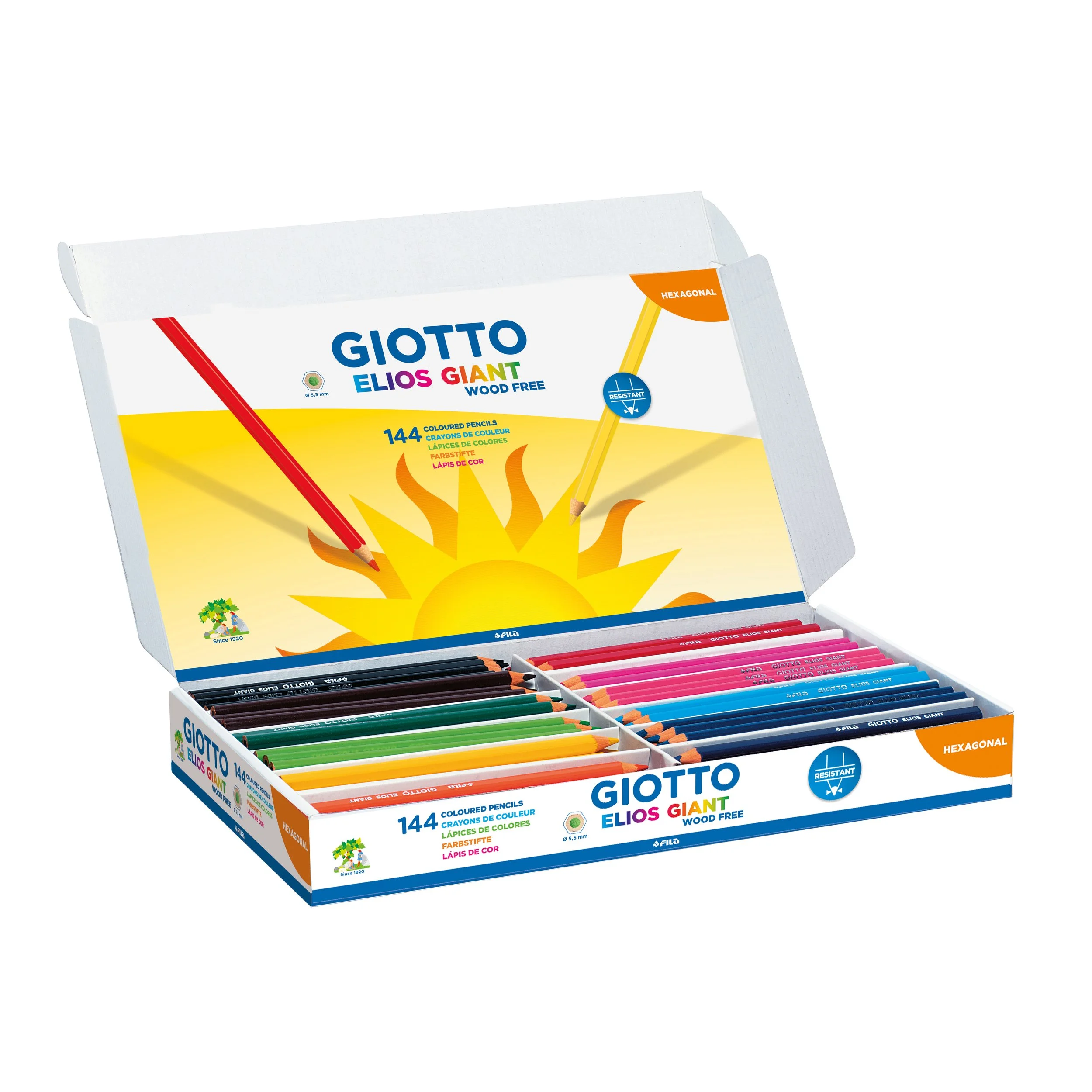 Giotto Elios Giant Wood Free Pencil School Pack
