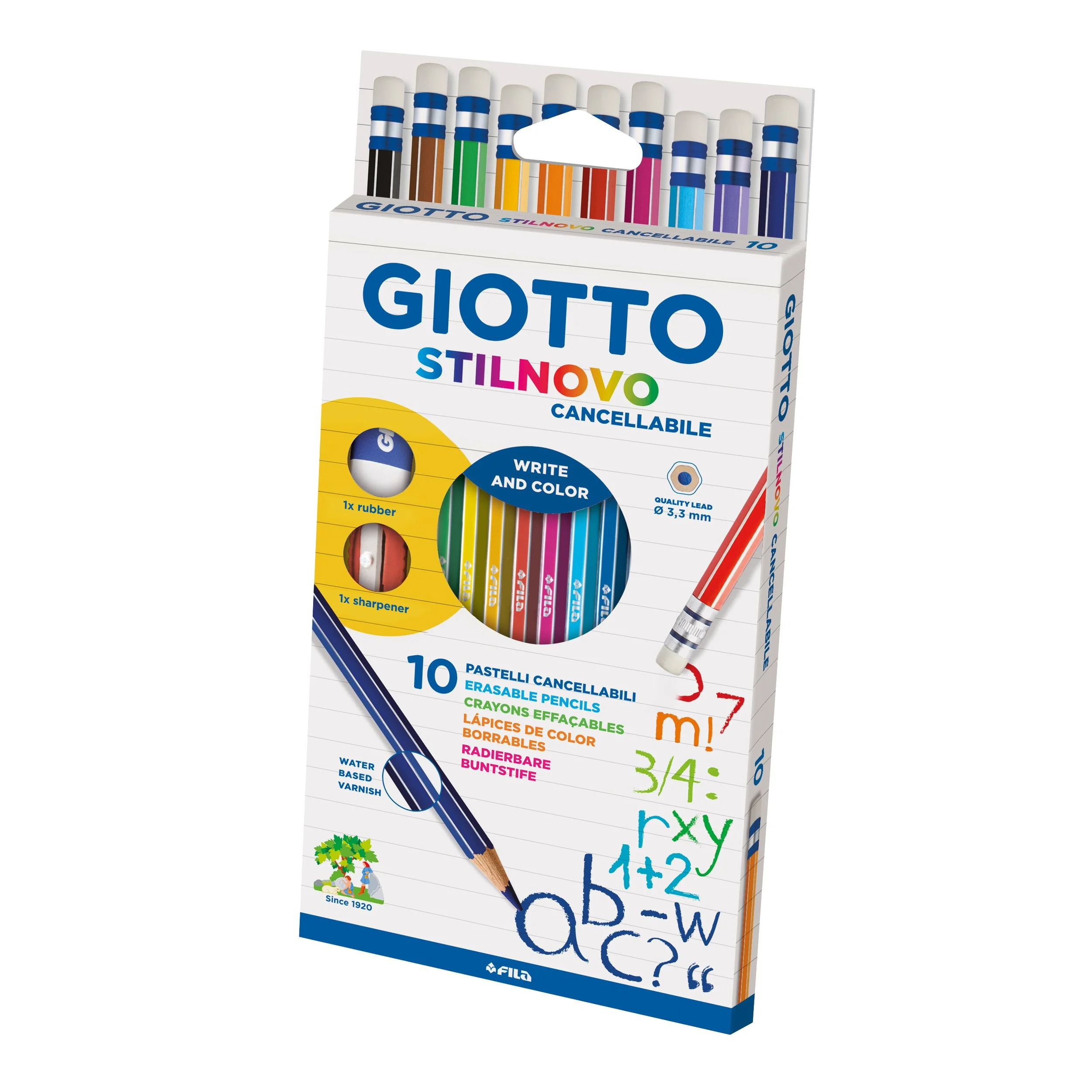 Giotto Stilnovo Erasable Pencil With Sharpener & Eraser Set