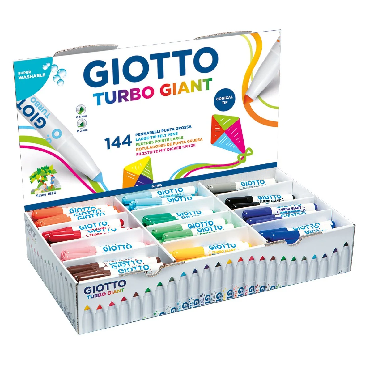 Giotto Turbo Giant Felt Tip Pen Conical School Pack