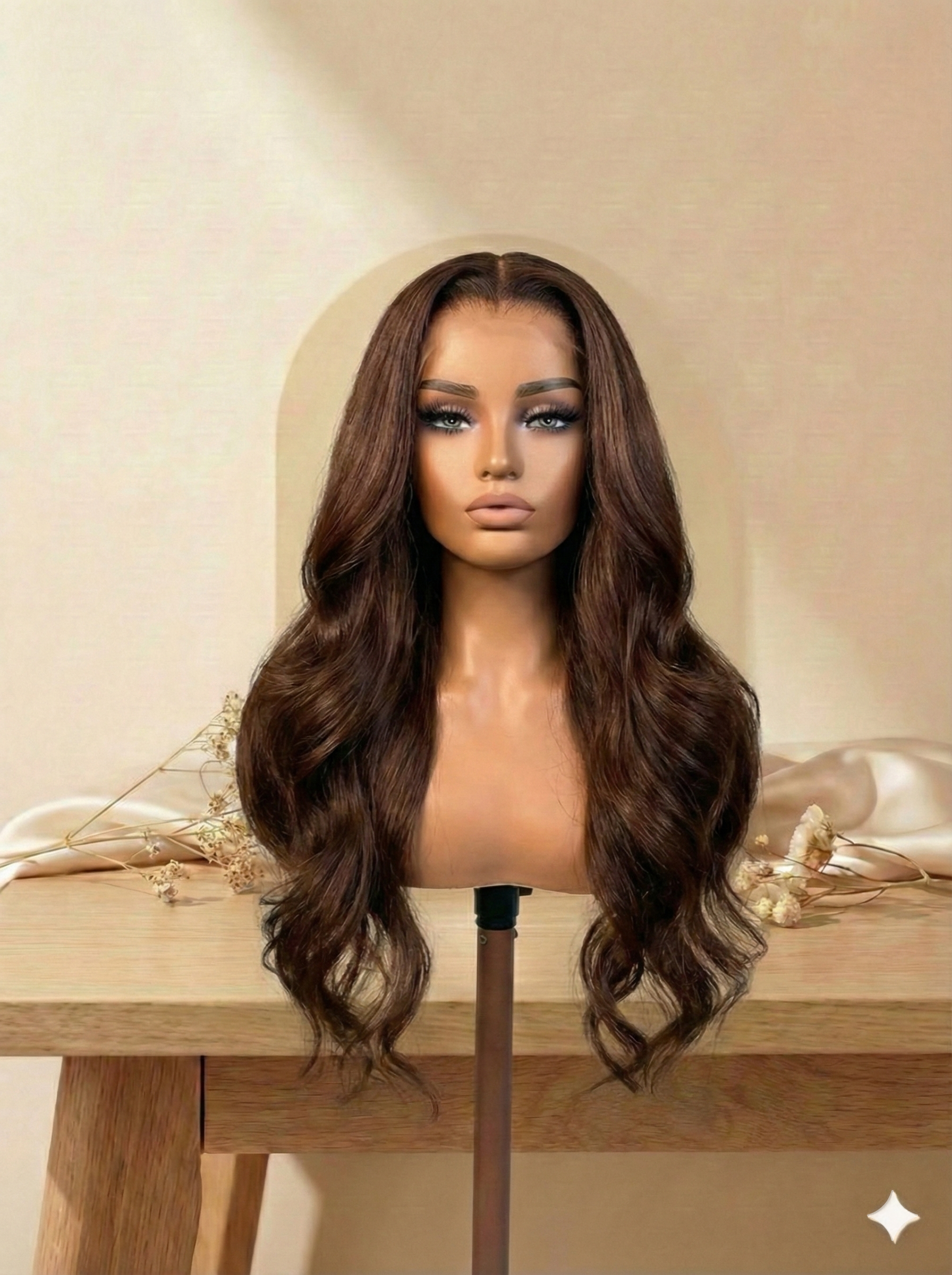 Korboo | Chocolate Brown Body Wave Wig